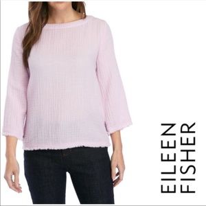 XL Eileen Fisher Mallow Organic Cotton Lofty Gauze Box top lilac purple